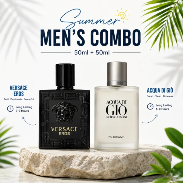 Versace Eros 50ml Acqua Di Gio 50ml Combo